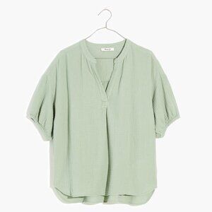 Madewell Lightspun Bubble-Sleeve Popover Shirt